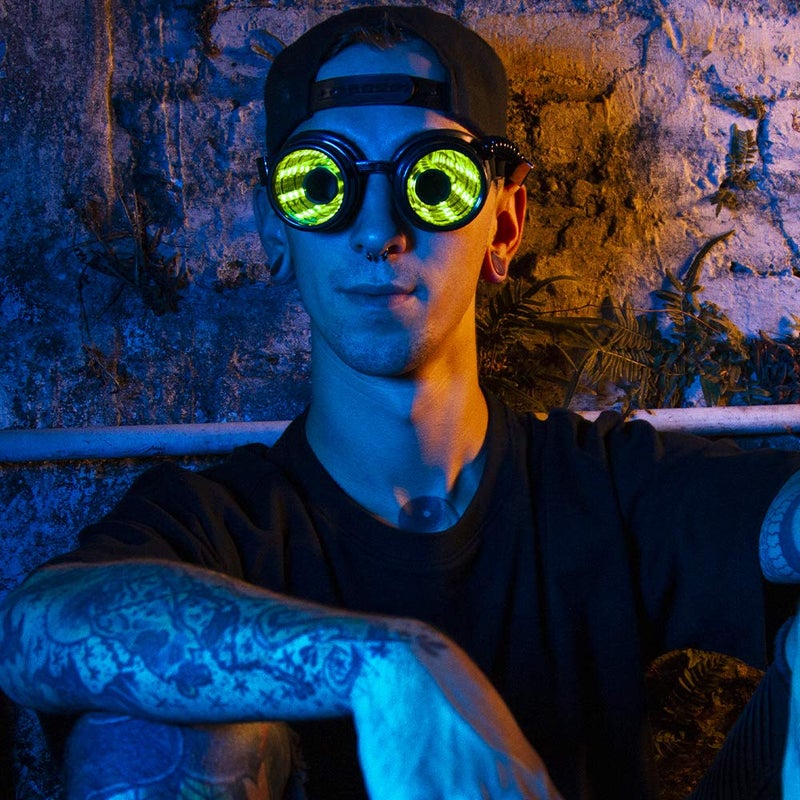GloFX Full Color Programmable LED Goggles | Infinite Portal Lens With 350 Modes | USB Rechargeable LED Light Up Rave Goggles | Perfect For EDM Music Festivals Content Creation - Image 5